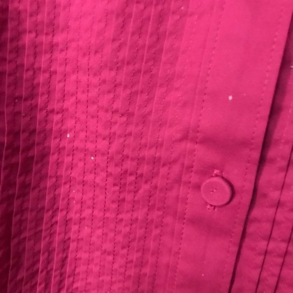 Talbots Pink Ruffle Tuxedo Style Button Up - image 7